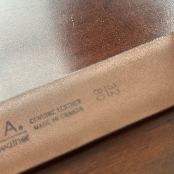 BOSCA Canadian Leather belt size 32 nwot silver square buckle chestnut brown - Picture 5 of 8